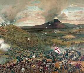 Slag bij Mission Ridge, 25 november 1863 - aangeboden door de McCormick Harvesting Machine Company, uitgegeven 1886